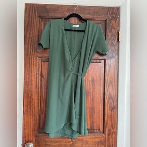 Aritzia Babaton green wrap dress